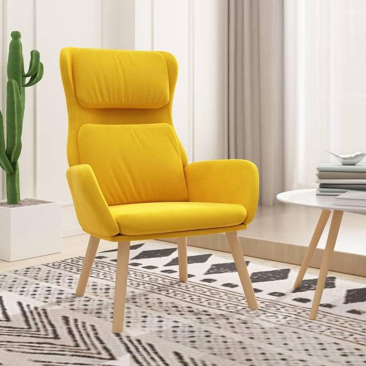 Stoere Relaxfauteuil Mosterdgeel | OP = OP | 46% Korting, Huis en Inrichting, Stoelen, Overige kleuren, Nieuw, Ophalen of Verzenden