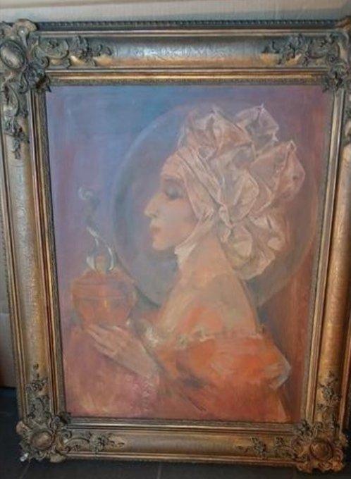 Belgische school (XIX) - Spaanse schone, Antiek en Kunst, Kunst | Schilderijen | Klassiek