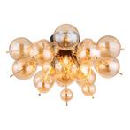 Plafondlamp UDO ø55CM  E14 Matt zwart 3-Lichts amber, Huis en Inrichting, Lampen | Plafondlampen, Ophalen of Verzenden, Nieuw