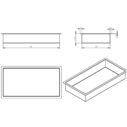 Inbouwnis Wiesbaden 30x60x10 cm RVS Mat Wit, Doe-het-zelf en Verbouw, Sanitair, Ophalen of Verzenden