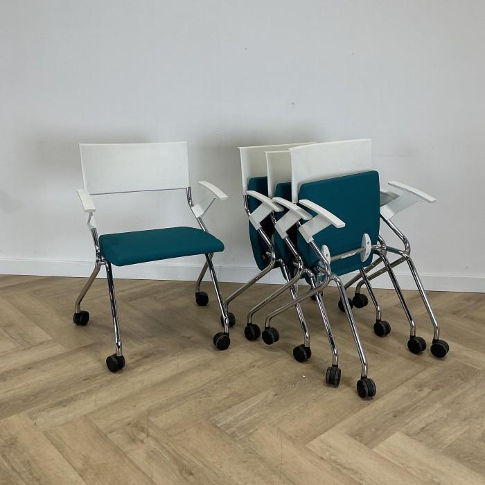 Outlet Complete set van 4 stuks Sedus Flip Flap inschuifbare, Huis en Inrichting, Stoelen, Stof, Ophalen of Verzenden