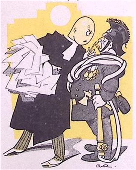 Spotprent Walter Gempp, brandmeester tijdens de Rijksdagb..., Antiek en Kunst, Kunst | Litho's en Zeefdrukken, Verzenden