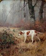 Charles Robert Reyne (act. XIX-XX) - Hunting dog on a forest