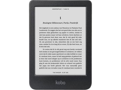 Kobo -  E-reader  - 6 Inch - 16 Gb  - Zwart, Computers en Software, E-readers, 6 inch of minder, 16 GB of meer, 6 inch of minder