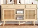 Dressoir 120x40x78 cm – Rotan Deuren & 3 Lades, Retro Kast, Verzenden, Nieuw