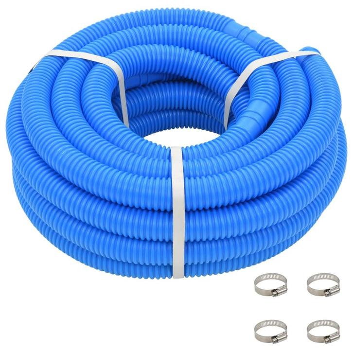 vidaXL Zwembadslang met klemmen 38 mm 12 m blauw, Tuin en Terras, Zwembad-toebehoren, Nieuw, Verzenden