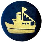 Baretspeld / button met de stoomboot blauw, Ophalen of Verzenden, Nieuw