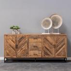Dressoir Mangohout Sabia 200 cm, Verzenden, Nieuw, 200 cm of meer, Industriële meubels
