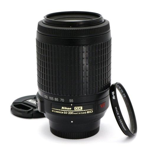 Nikon AF-S 55-200mm f/3.5-5.6G ED VR IF DX met B+W filter |, Audio, Tv en Foto, Fotocamera's Digitaal