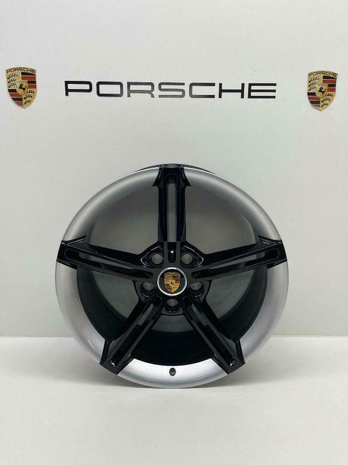 Porsche Taycan ORIGINELE 21Mission E zwart/zilver met banden, Auto-onderdelen, Banden en Velgen, 21 inch, Zomerbanden, 305 mm