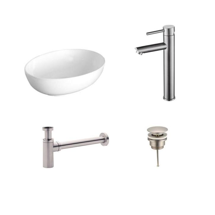 Sani Royal Keramische Waskomset Stadium RVS, Doe-het-zelf en Verbouw, Sanitair