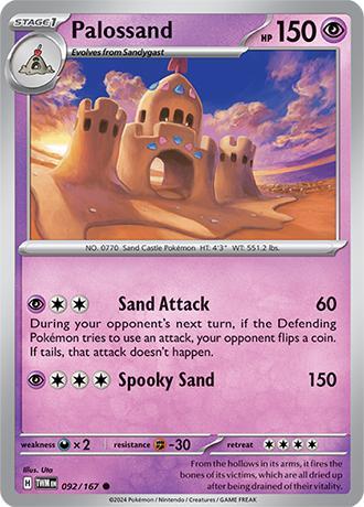 Palossand 092/167 reverse holo Twilight Masquerade, Hobby en Vrije tijd, Verzamelkaartspellen | Pokémon, Losse kaart, Nieuw, Foil