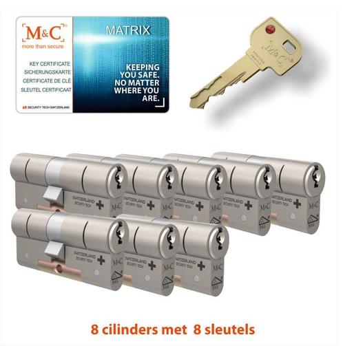M&C 8 x Matrix Cilinder SKG*** met CERTIFICAAT, Doe-het-zelf en Verbouw, Alarmsystemen, Verzenden