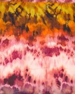 Viscose Crêpe Tie Dye Roze/Geel, Nieuw, Roze