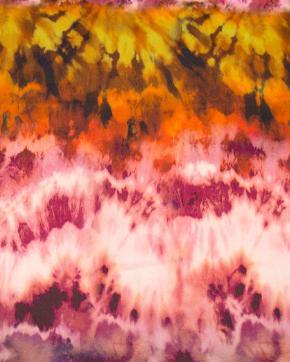 Viscose Crêpe Tie Dye Roze/Geel, Hobby en Vrije tijd, Stoffen en Lappen, Roze, Nieuw
