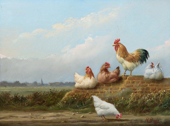 Hilaire Bals (1940) - Haantje De Voorste - NO RESERVE, Antiek en Kunst, Kunst | Schilderijen | Klassiek