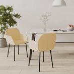 vidaXL Eetkamerstoelen 2 st fluweel crèmekleurig, Huis en Inrichting, Stoelen, Verzenden, Nieuw