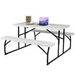 Inklapbare Picknicktafel met Banken 136 cm Campingtafelset v