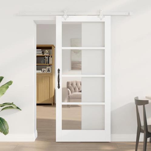 vidaXL Schuifdeur Wit 86 x 198.5 cm Hout en metaal, Doe-het-zelf en Verbouw, Deuren en Horren, Nieuw, Verzenden