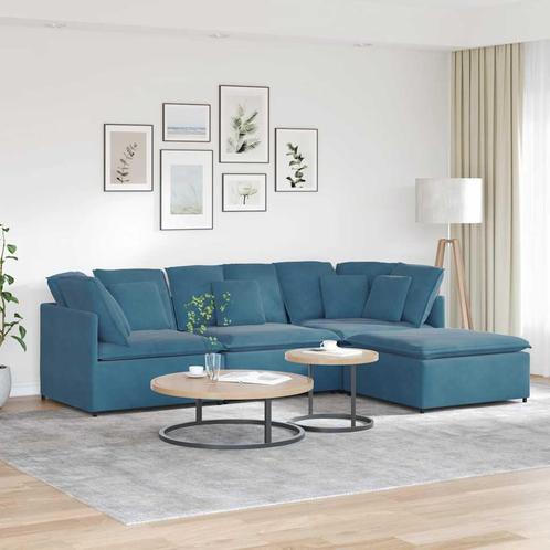 vidaXL Modulaire bank met voetenbank en kussens fluweel, Huis en Inrichting, Banken | Bankstellen, Nieuw, Stof, Verzenden