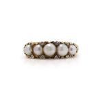 Ring Antieke Victoriaanse 15kt Gouden Dames 5-Steens, Sieraden, Tassen en Uiterlijk, Ringen, Nieuw
