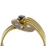 Ring - 18 karaat Geel goud, Witgoud - 0.20ct. tw. Saffier -, Nieuw