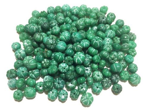 190 smaragden echt prachtige met de hand gesneden pompoen, Verzamelen, Mineralen en Fossielen