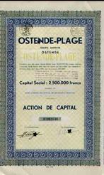 Het is weer tijd voor strand-aandelen: Oostende-Plage, 1920 tot 1950, Ophalen of Verzenden, Aandeel