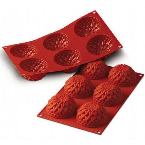 Siliconen Bakvorm Dahlia Ø78x40mm (6), Hobby en Vrije tijd, Taarten en Cupcakes maken, Nieuw, Verzenden