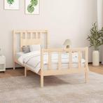 vidaXL Bedframe met hoofdbord massief hout 90x200 cm, 90 cm, Eenpersoons, Bruin, Verzenden