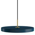 Umage Asteria hanglamp LED medium Ø43 messing Petrol Blue, Minder dan 50 cm, Industrieel, Metaal, Zo goed als nieuw