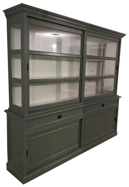 Engels groene buffetkast Montfoort 240cm, Huis en Inrichting, Kasten | Buffetkasten, Ophalen of Verzenden