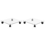 vidaXL Plantenrollers vierkant 35x35 cm gehard glas 2 st, Tuin en Terras, Verzenden, Nieuw