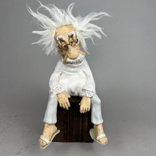 Anna Em - sculptuur, Albert Einstein Large - hand made - 25, Antiek en Kunst, Antiek | Glas en Kristal