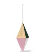 HEMA Kersthanger 12cm hout diamant lila-goud 2+1 gratis, Diversen, Kerst, Verzenden, Nieuw