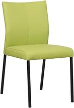 Felgroene leren moderne eetkamerstoel - poot vierkant zwart, Huis en Inrichting, Stoelen, Overige kleuren, Nieuw, Leer, Ophalen of Verzenden