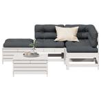 vidaXL 5-delige Loungeset met kussens massief grenenhout wit, Verzenden, Nieuw, Loungeset