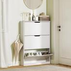 Smalle Schoenenkast met 3 Klapladen – 80 cm – Wit, Huis en Inrichting, Kasten | Schoenenkasten, Verzenden, Nieuw