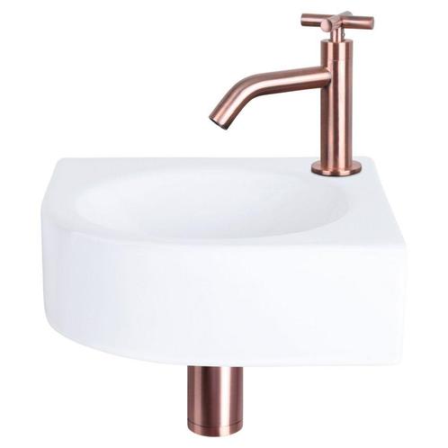 Differnz Cleo fonteinset keramiek - kraan kruis rood koper, Doe-het-zelf en Verbouw, Sanitair, Nieuw, Verzenden