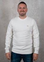 -30% Calvin Klein  Calvin Klein Woven label waffle ls tee  m, Kleding | Heren, Truien en Vesten, Verzenden, Nieuw, Beige