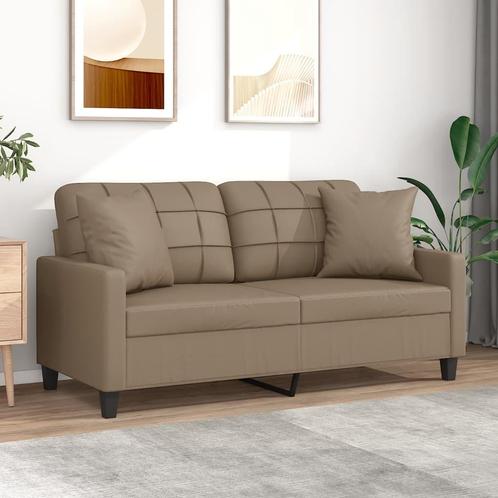 vidaXL Tweezitsbank met sierkussens 140 cm kunstleer, Huis en Inrichting, Banken | Bankstellen, Nieuw, 150 tot 200 cm, Leer, Tweepersoons