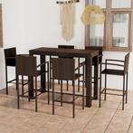 vidaXL 7-delige Tuinbarset met armleuningen poly rattan, Tuin en Terras, Verzenden, Nieuw, Rotan, 7 zitplaatsen