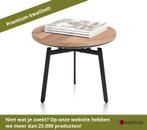 XOOON Halmstad bijzettafel metaal/eiken Ø50x40 cm - Zwart, Huis en Inrichting, Tafels | Bijzettafels, Ophalen of Verzenden, Nieuw