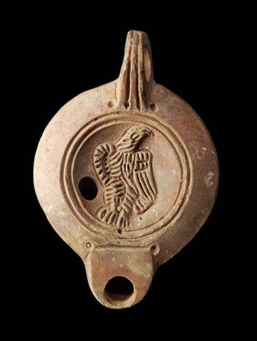 Oud-Romeins Olielamp versierd met een adelaar -, Verzamelen, Mineralen en Fossielen