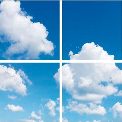 Wolkenplafond | Fotoprint | verdeeld over 4 panelen, Zakelijke goederen, Kantoor en Winkelinrichting | Kantoormeubilair en Inrichting