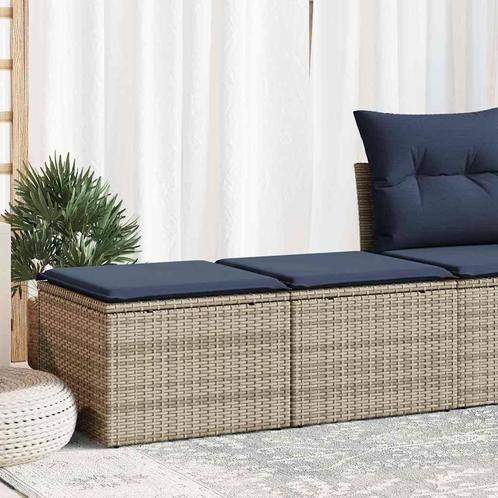 vidaXL 2-delige Loungeset met kussens poly rattan acacia, Tuin en Terras, Tuinsets en Loungesets, Loungeset, Nieuw, Rotan, Verzenden