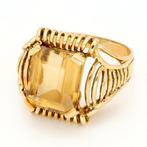 Ring - 18 karaat Geel goud - 5.15ct. tw. Citrien, Sieraden, Tassen en Uiterlijk, Ringen, Nieuw
