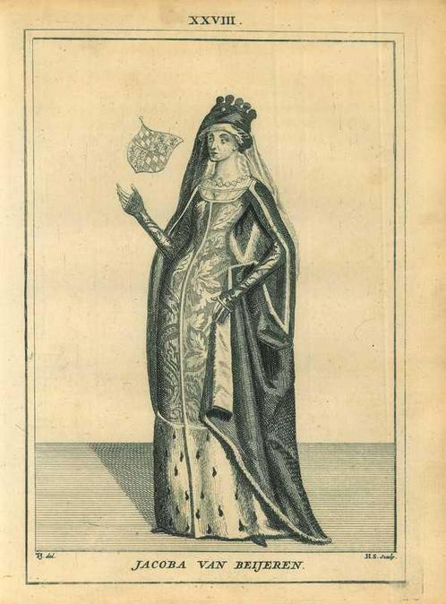 Portrait of Jacqueline, Countess of Hainaut, Antiek en Kunst, Kunst | Etsen en Gravures