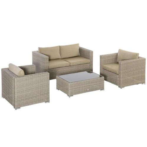 TRUUSK 4 St. Polyrotan Tuinmeubelset, Tuinset, Tuinset, Loun, Tuin en Terras, Tuinsets en Loungesets, Nieuw, Verzenden