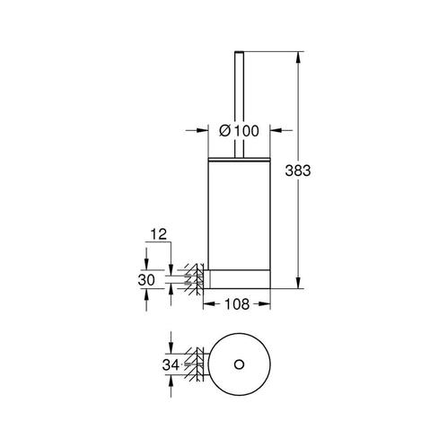 Toiletborstel Grohe Selection Glas met Wandhouder Hard, Doe-het-zelf en Verbouw, Sanitair, Ophalen of Verzenden